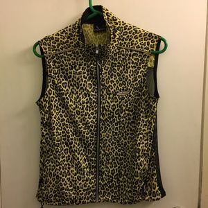 Yellow leopard shebeest running/biking vest S